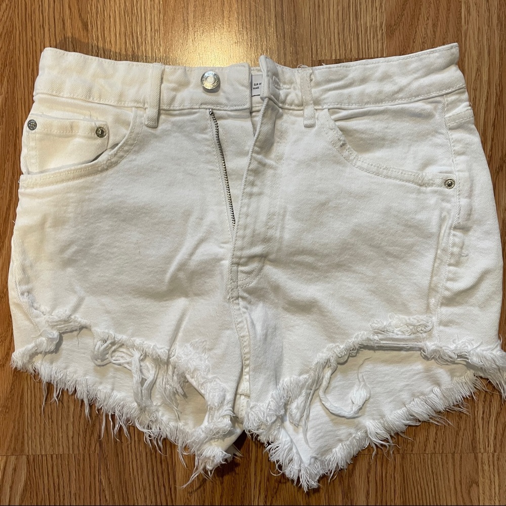 Zara high waist denim shorts